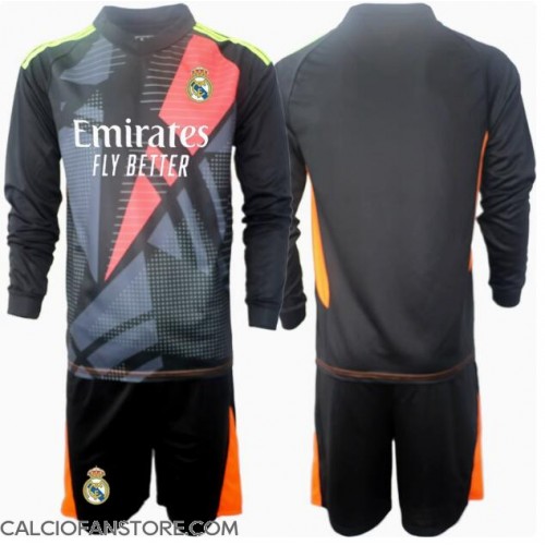 Maglia Calcio Real Madrid Portiere Seconda Divisa Bambino 2024-25 Manica Lunga (+ pantaloncini)